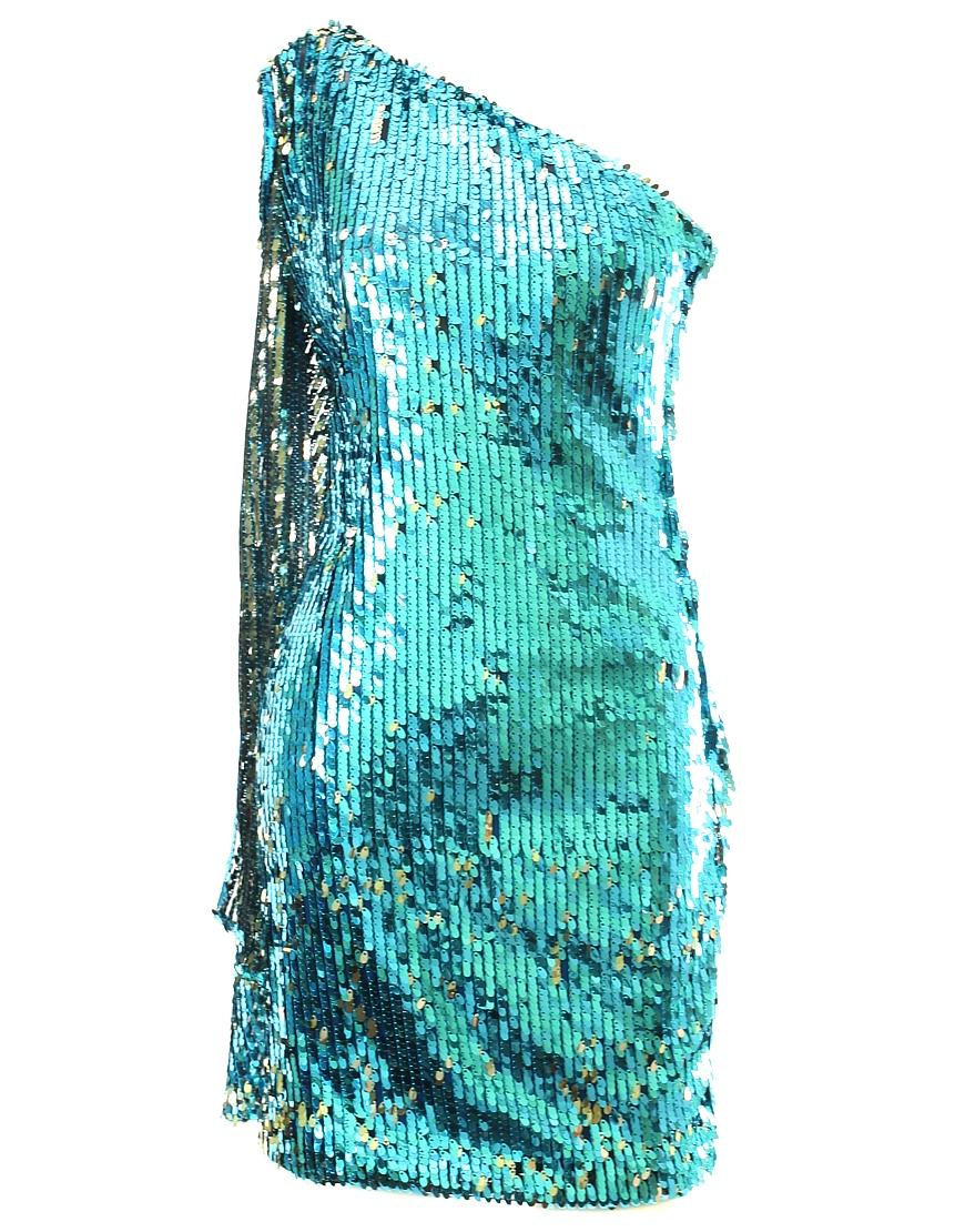 Sequin one-shoulder cocktail dress