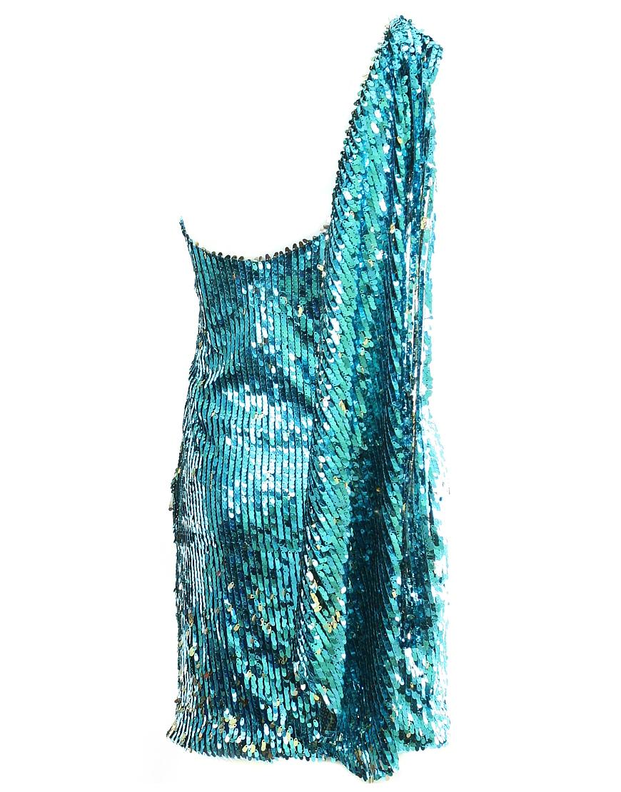 Sequin one-shoulder cocktail dress