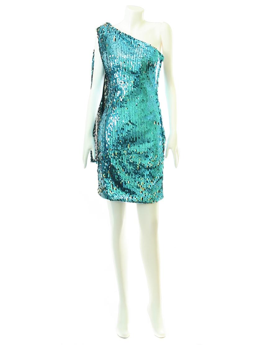 Sequin one-shoulder cocktail dress