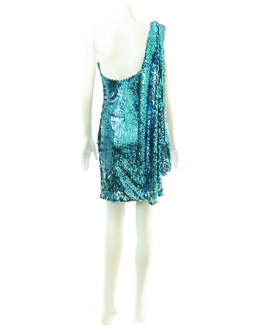 Sequin one-shoulder cocktail dress