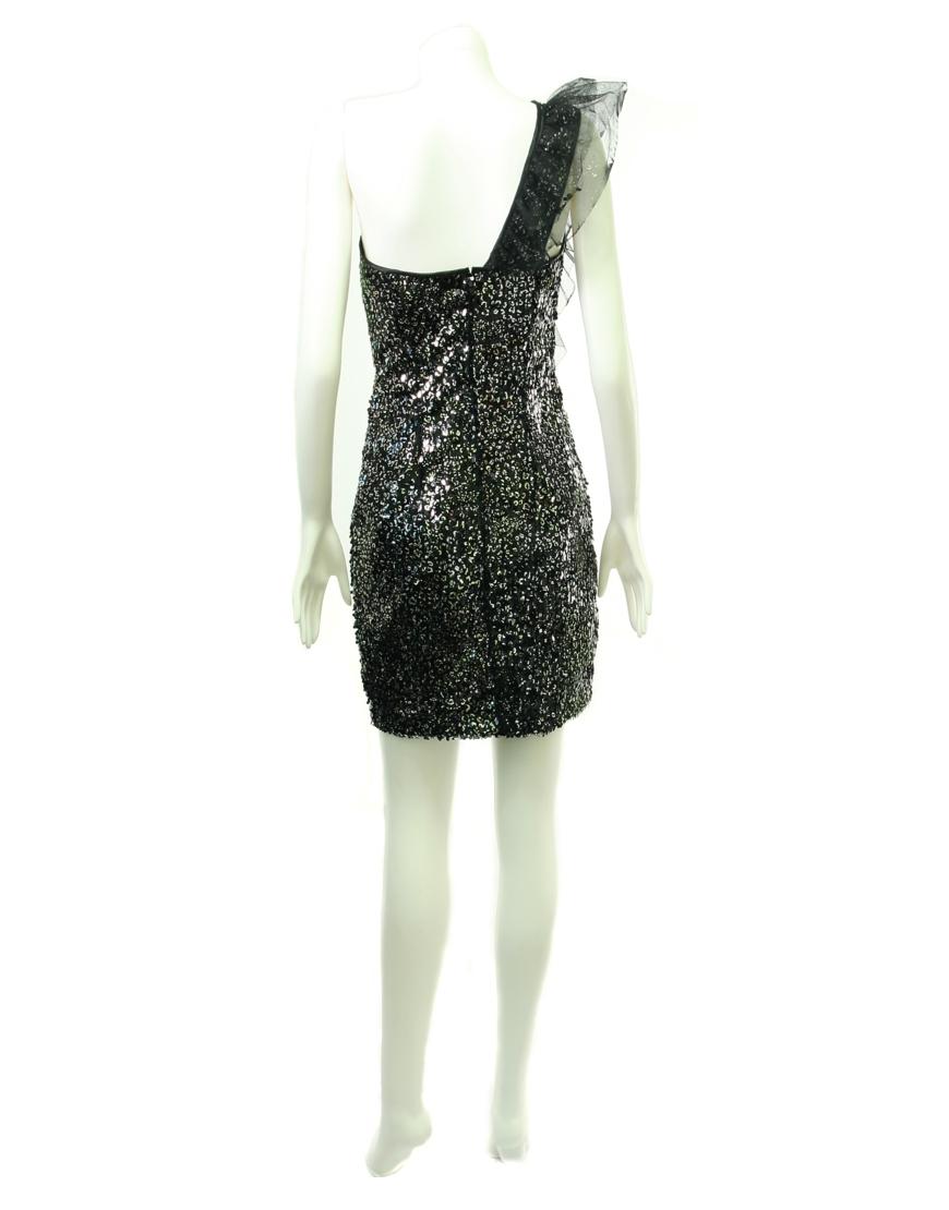 Sparking sequin cut-out hem dress
