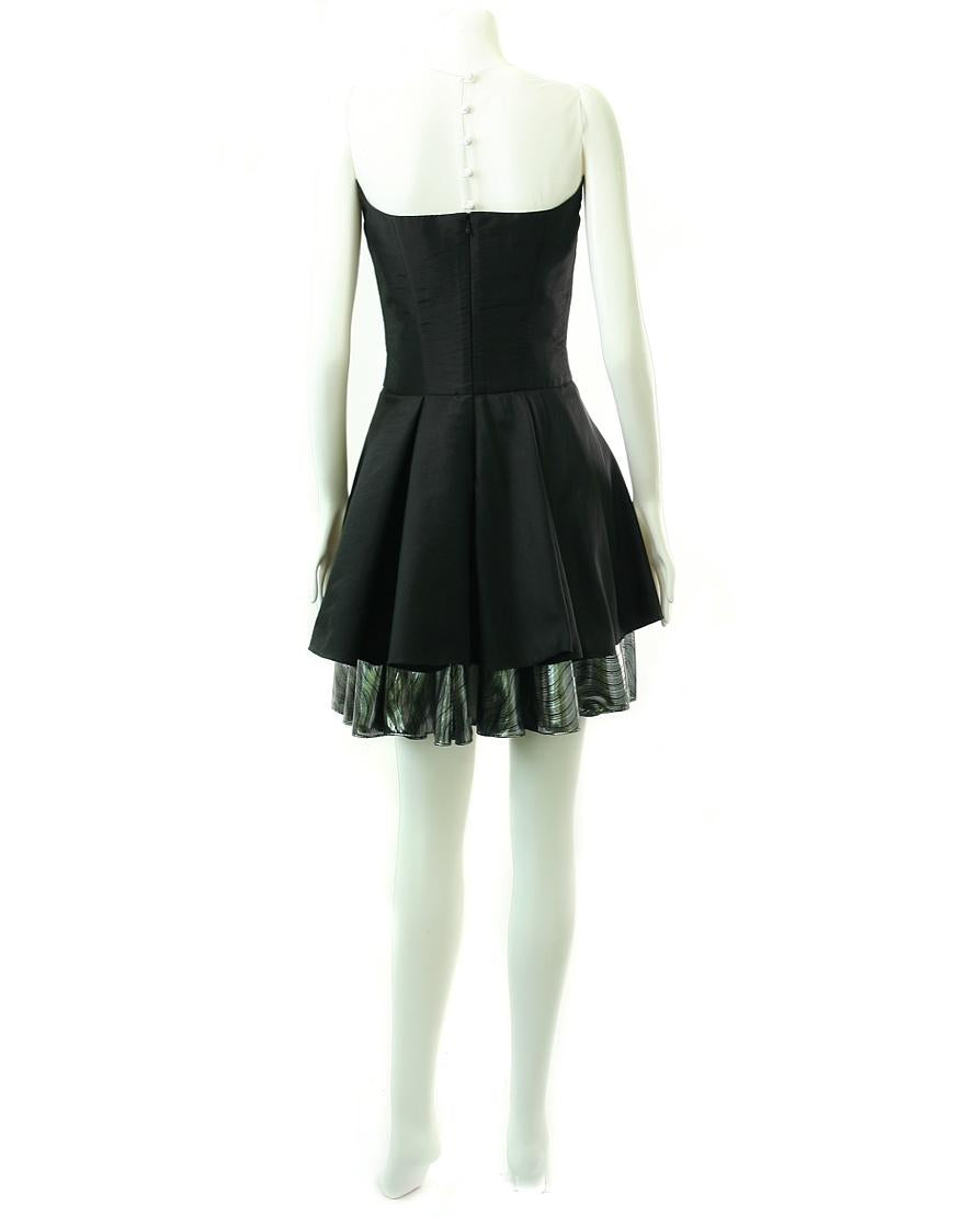 Chiffon panel bustier tiered skirt dress