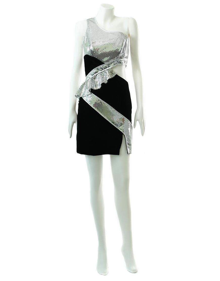 Velvel metallic-detailed dress