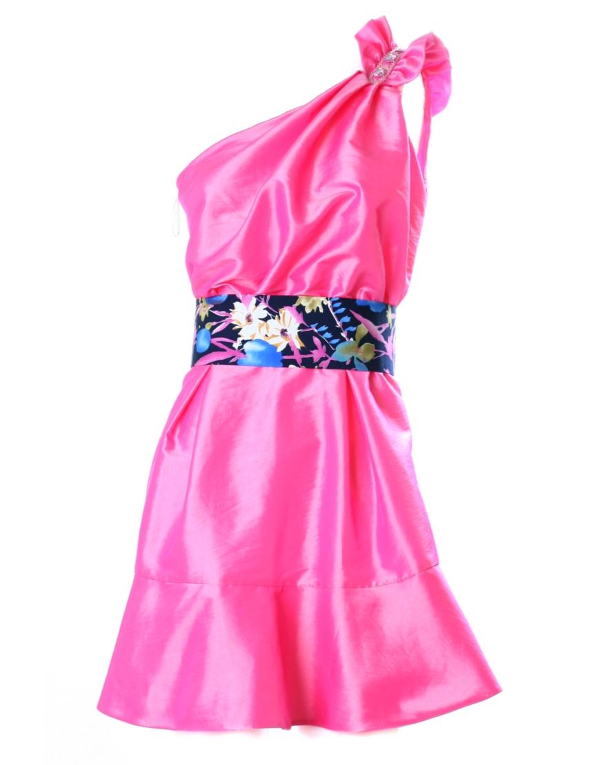 One Shoulder Embellished & Frilled Dress
