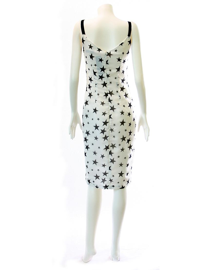 Star print lace bustier dress