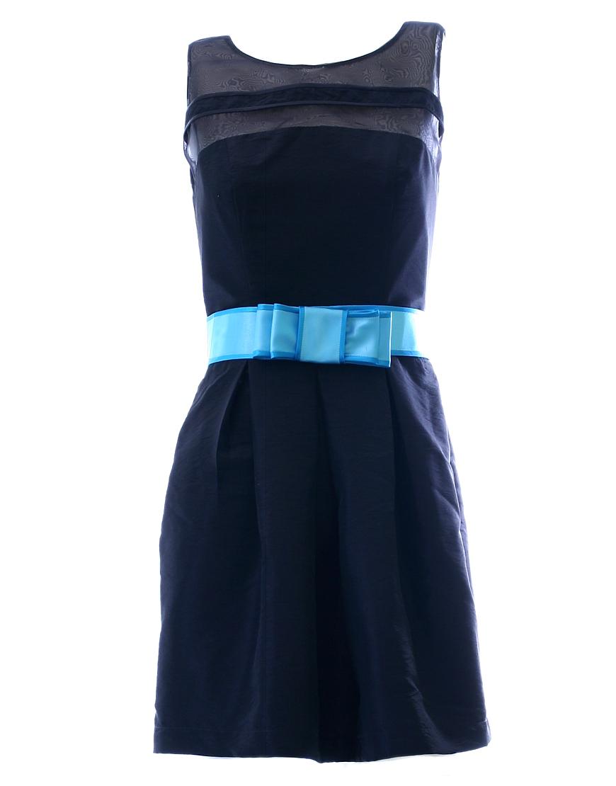 Sleeveless chiffon panel mini dress