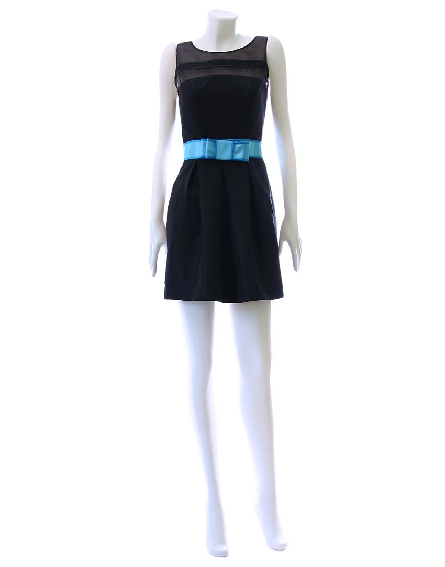 Sleeveless chiffon panel mini dress