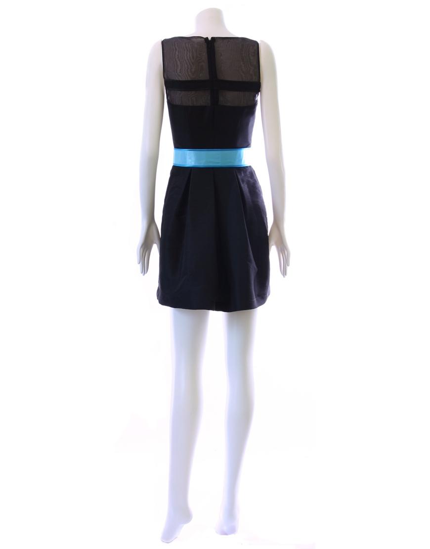 Sleeveless chiffon panel mini dress