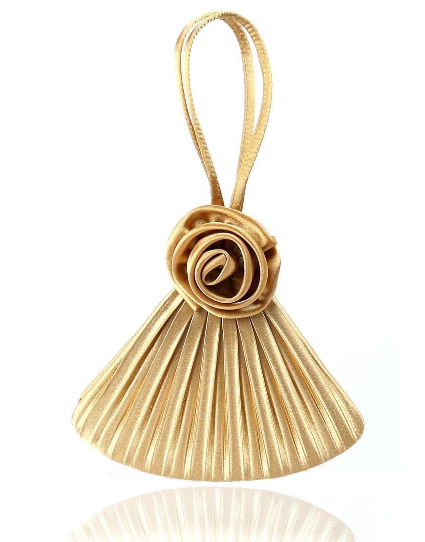 Satin Pleat-Rose mini bag