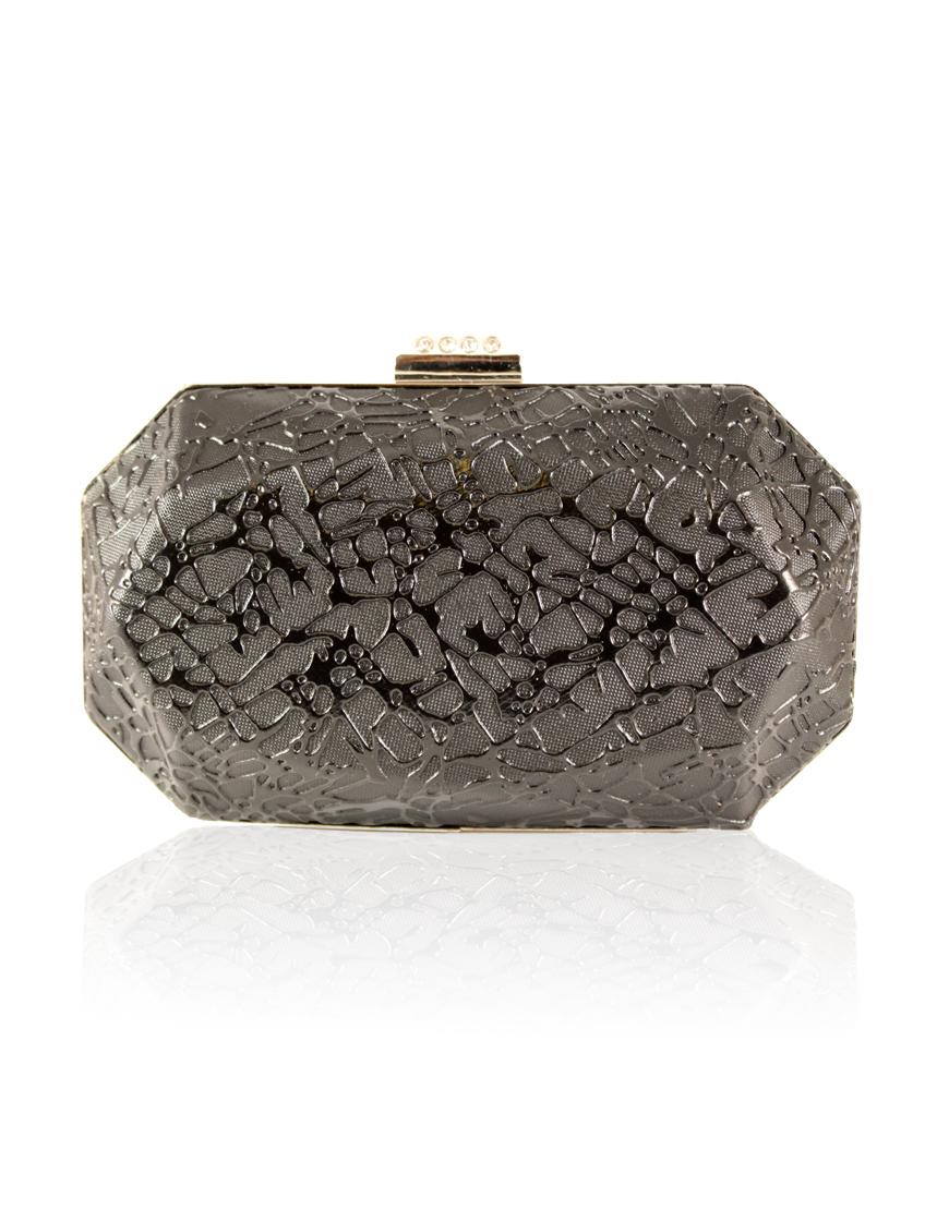 Diamante-embellished box clutch