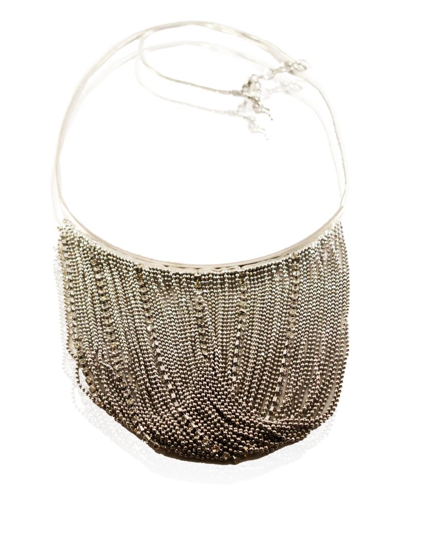 Diamante chain round necklace