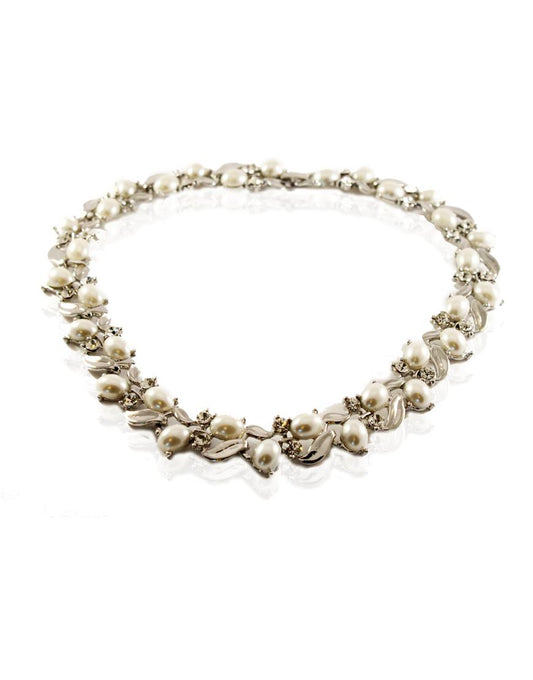 Pearl and diamante necklace