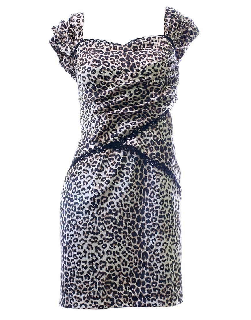 Leopard draped mini dress