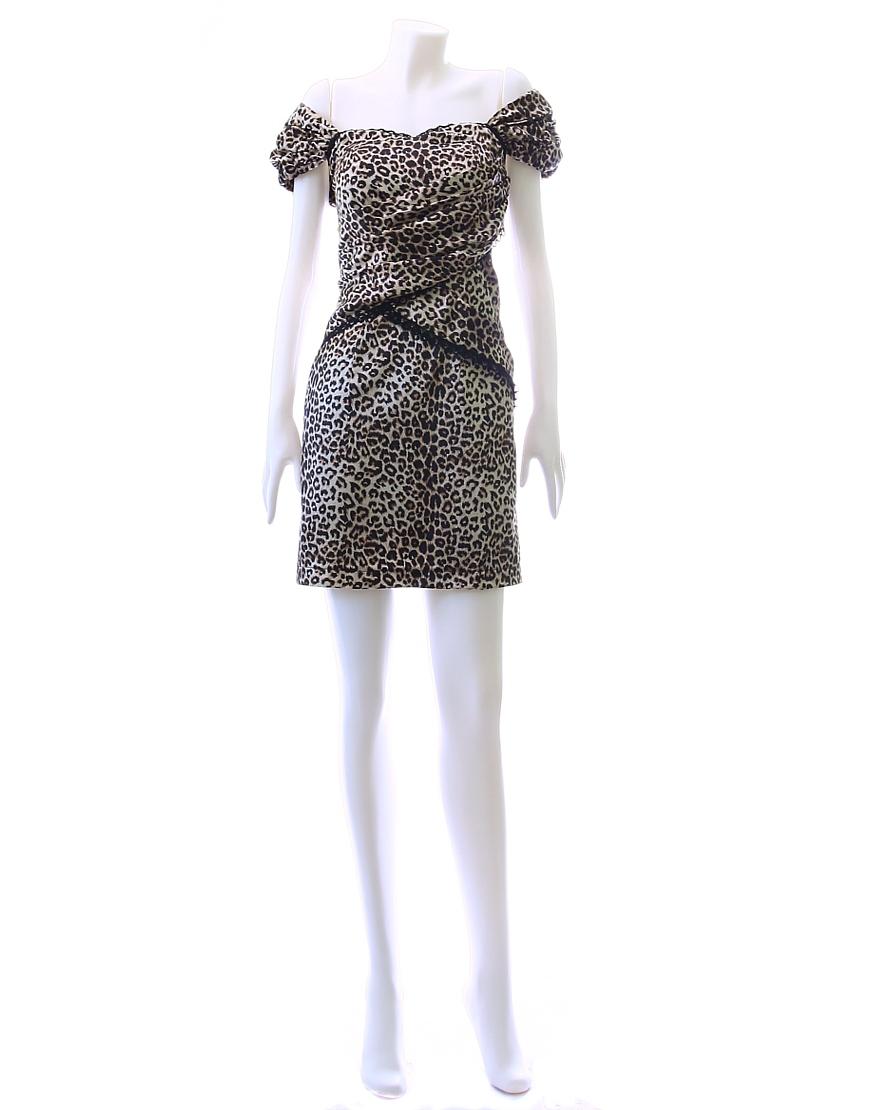 Leopard draped mini dress