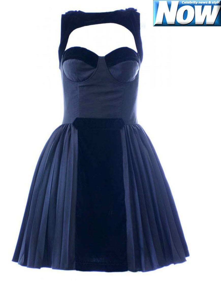 Velvet top cut-out pleated skirt dress