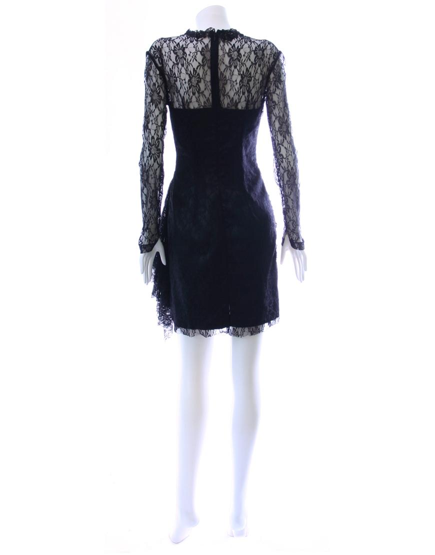 Lace overlay draped skirt dress