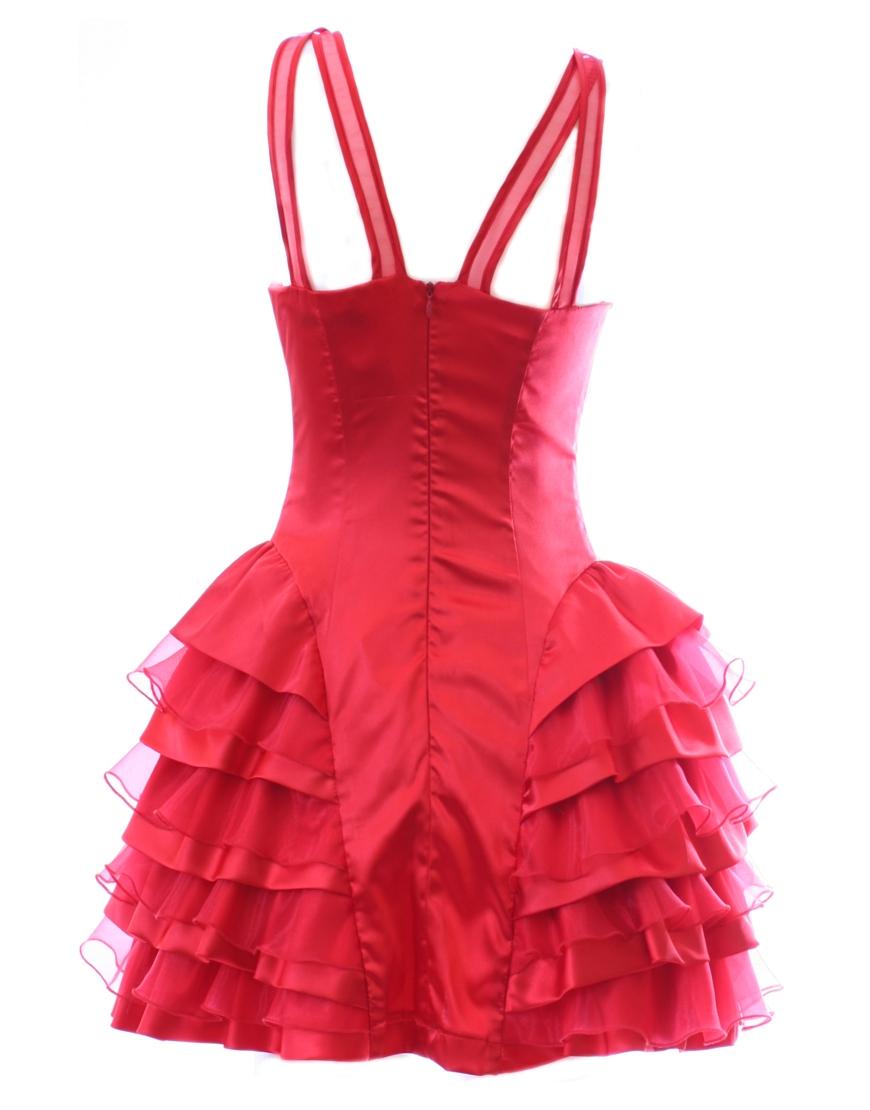 Chiffon straps symmetric layer skirt dress