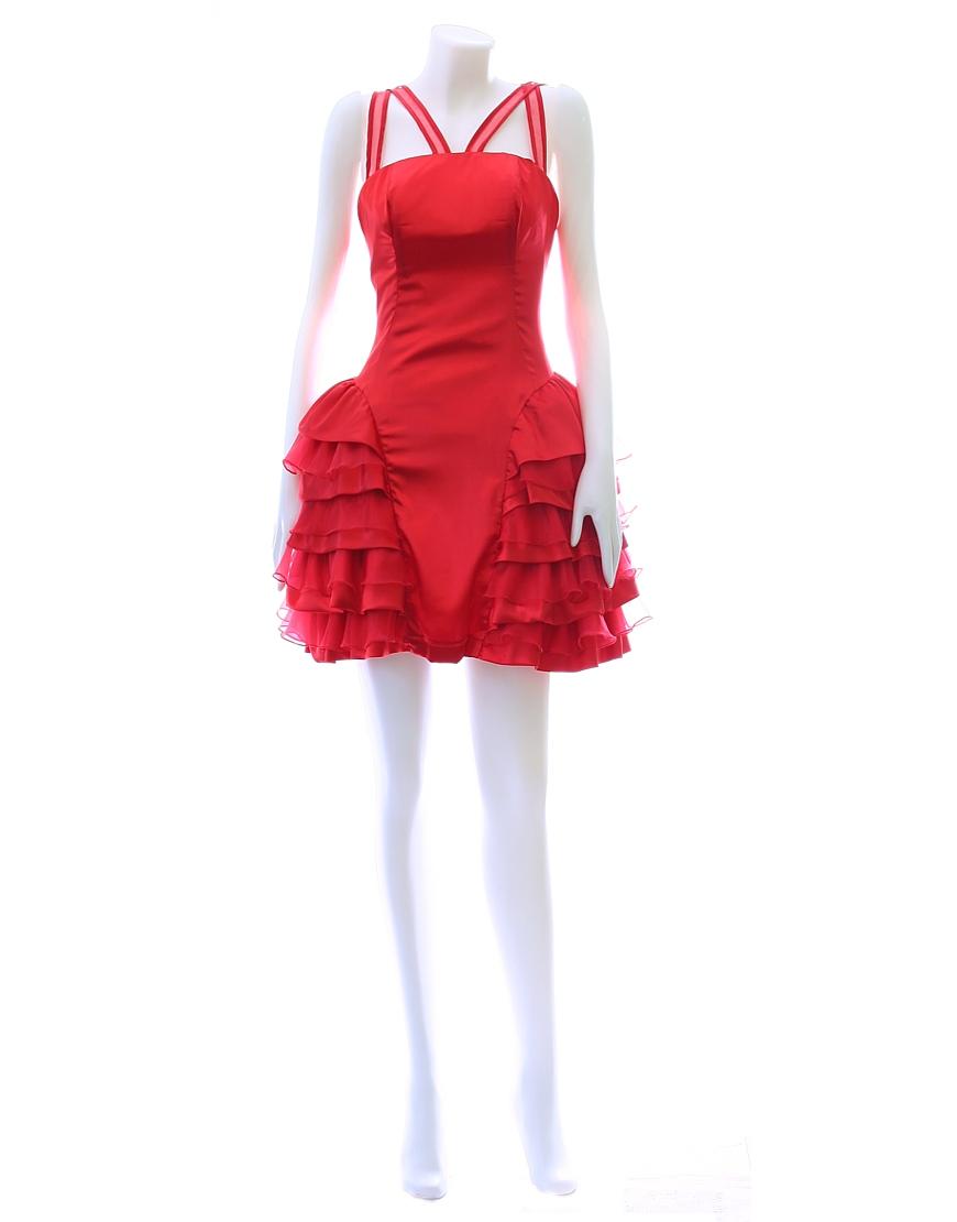 Chiffon straps symmetric layer skirt dress