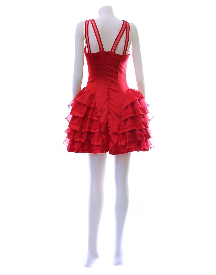 Chiffon straps symmetric layer skirt dress