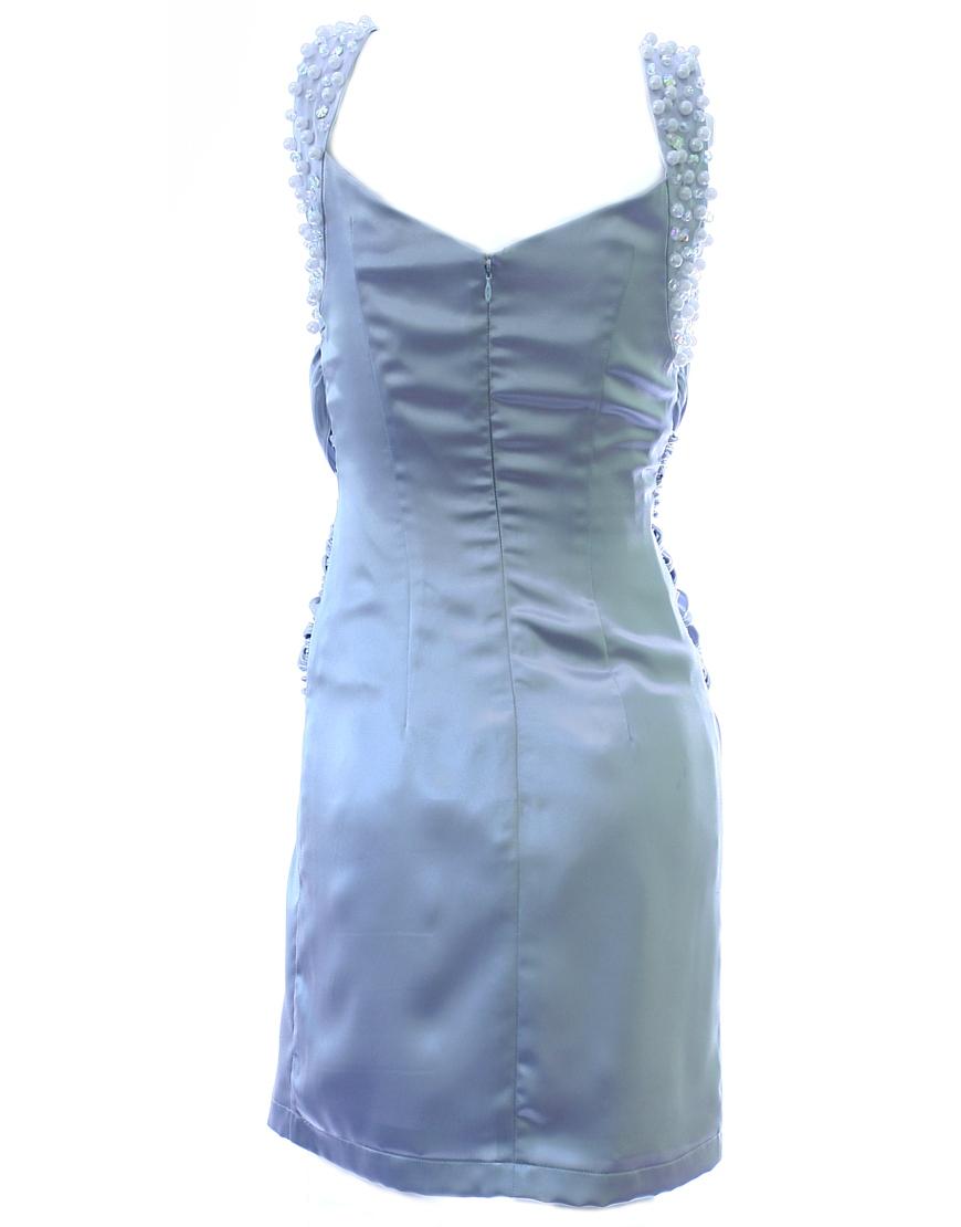 Top draped embellished straps dress