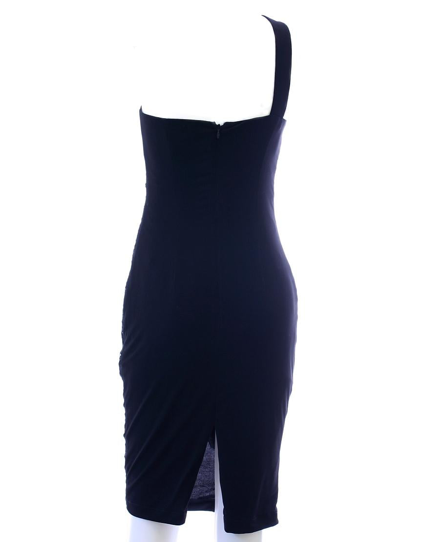 Lace sides inserted shift dress