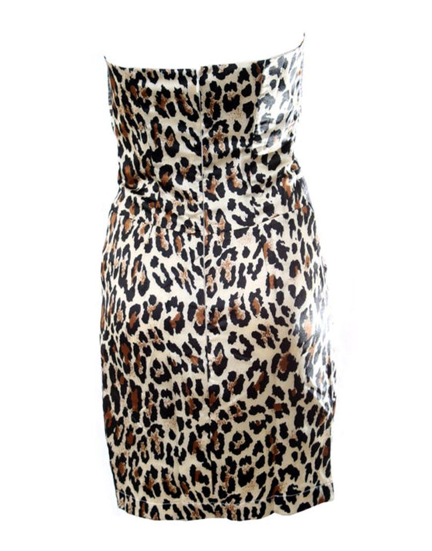 Leopard Sequin two-tone trim mini dress