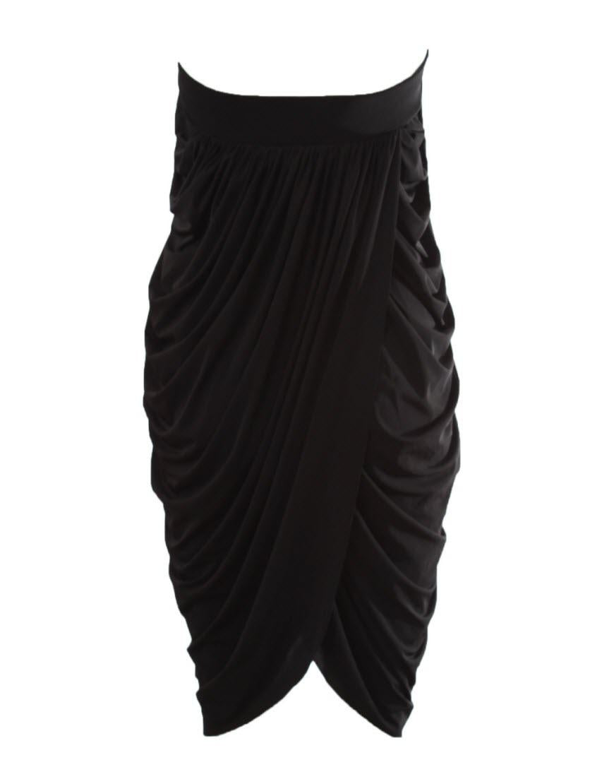 Draped grecian jewelled dress in black