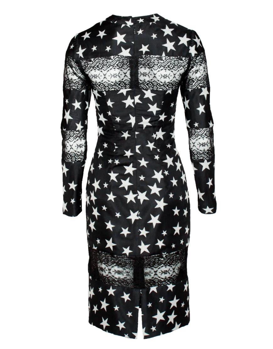 Star print dress style Lily Allen in ELLE magazine