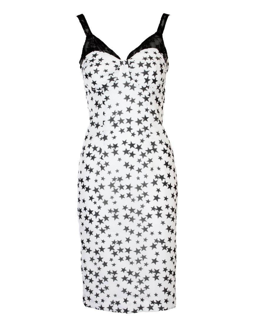 Star print lace bustier dress (small stars)