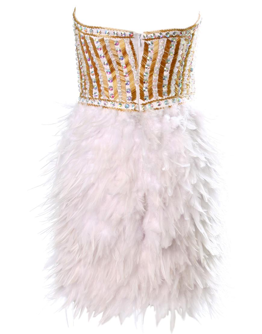 Crystal embellished feather dress