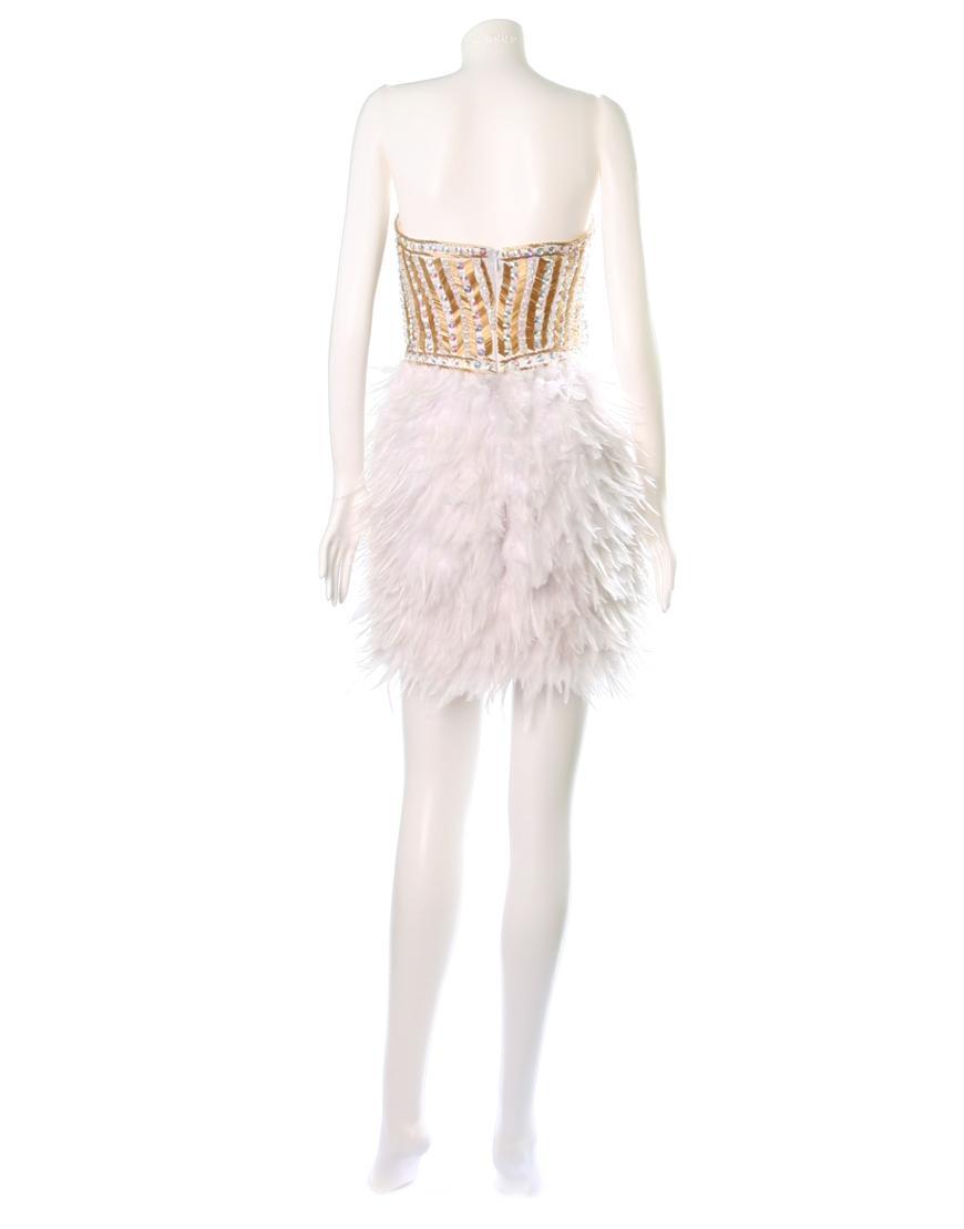 Crystal embellished feather dress