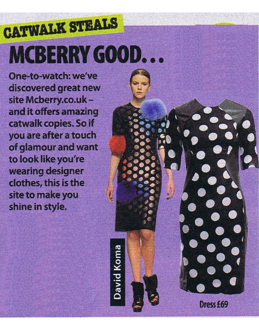 Polka dot leather detailed dress as featured in Grazia and Closer magazines