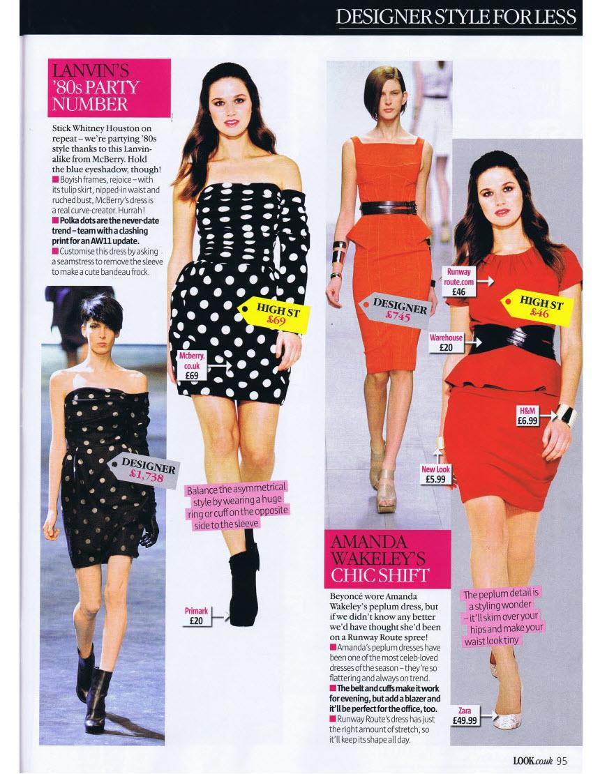 Polka dot one sleeve draped dress as aired on ITV This Morning, featured in Grazia magazine