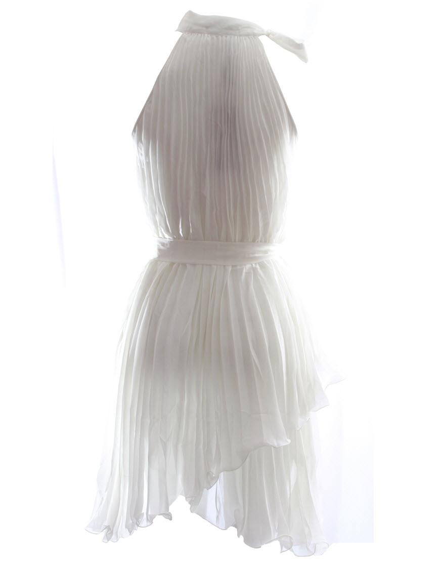 Pleat bow-detailed mini dress