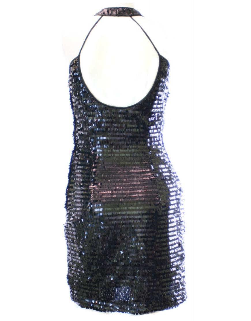 Sequin all over asymatric hem cocktail dress