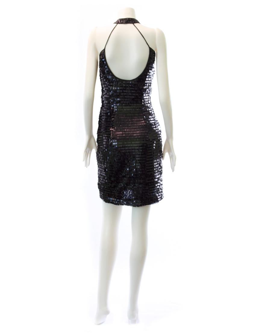 Sequin all over asymatric hem cocktail dress