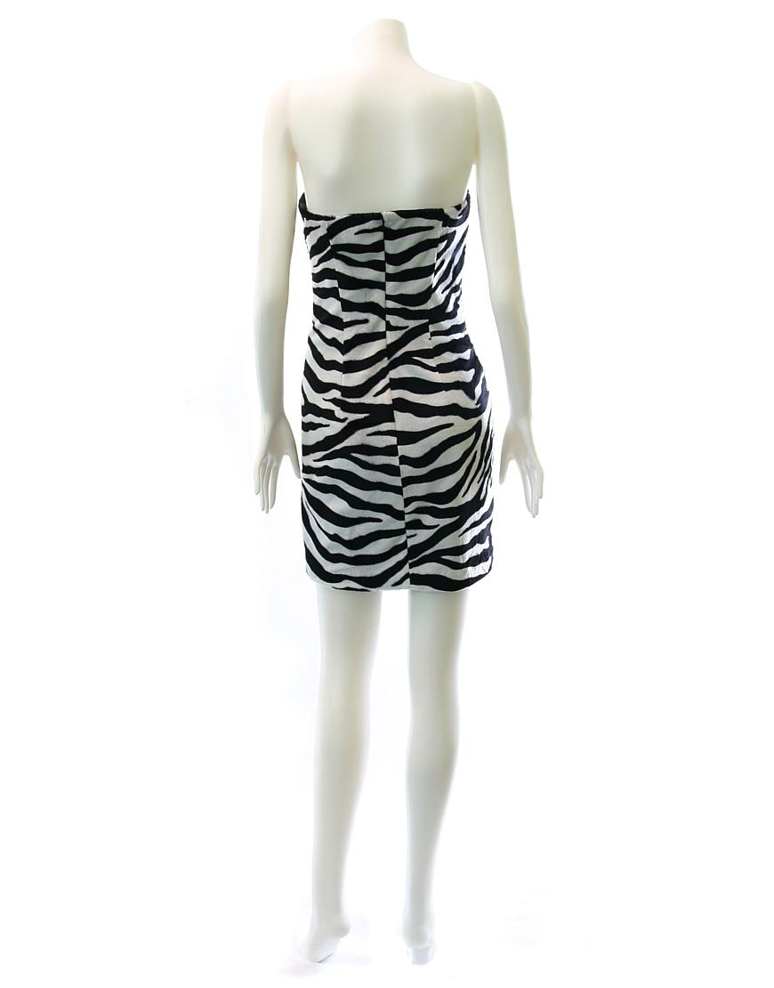 Zebra printed drape chiffon overlaid dress