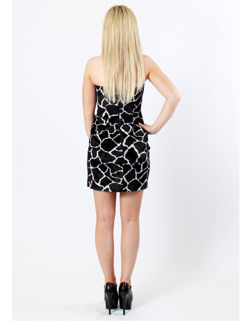 Leopard printed drape chiffon overlaid dress