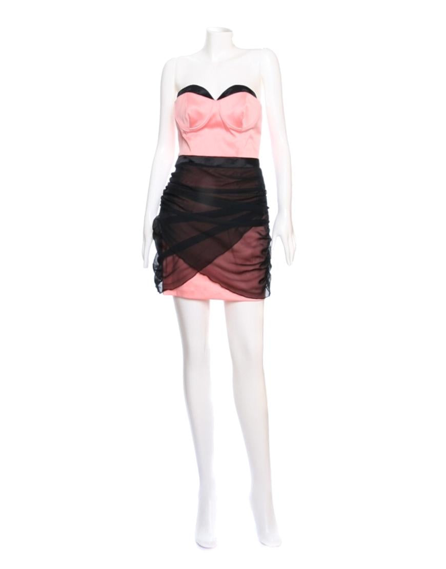 Contrast wrapped over mini dress