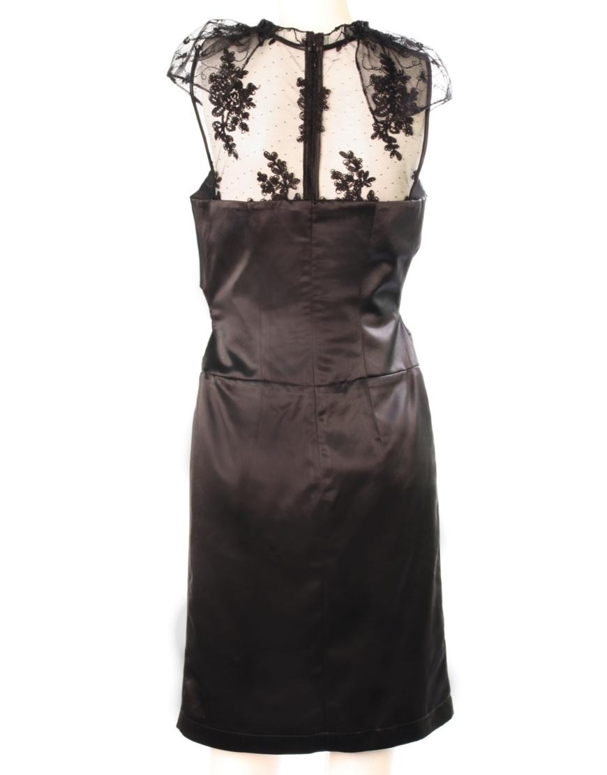 Lace panel draped bodice dress
