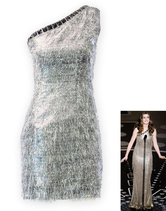 Metalic ball gown dress style Anne Hathaway at Oscar