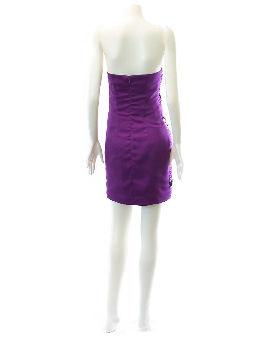 Big bow drape-sequin detailed dress