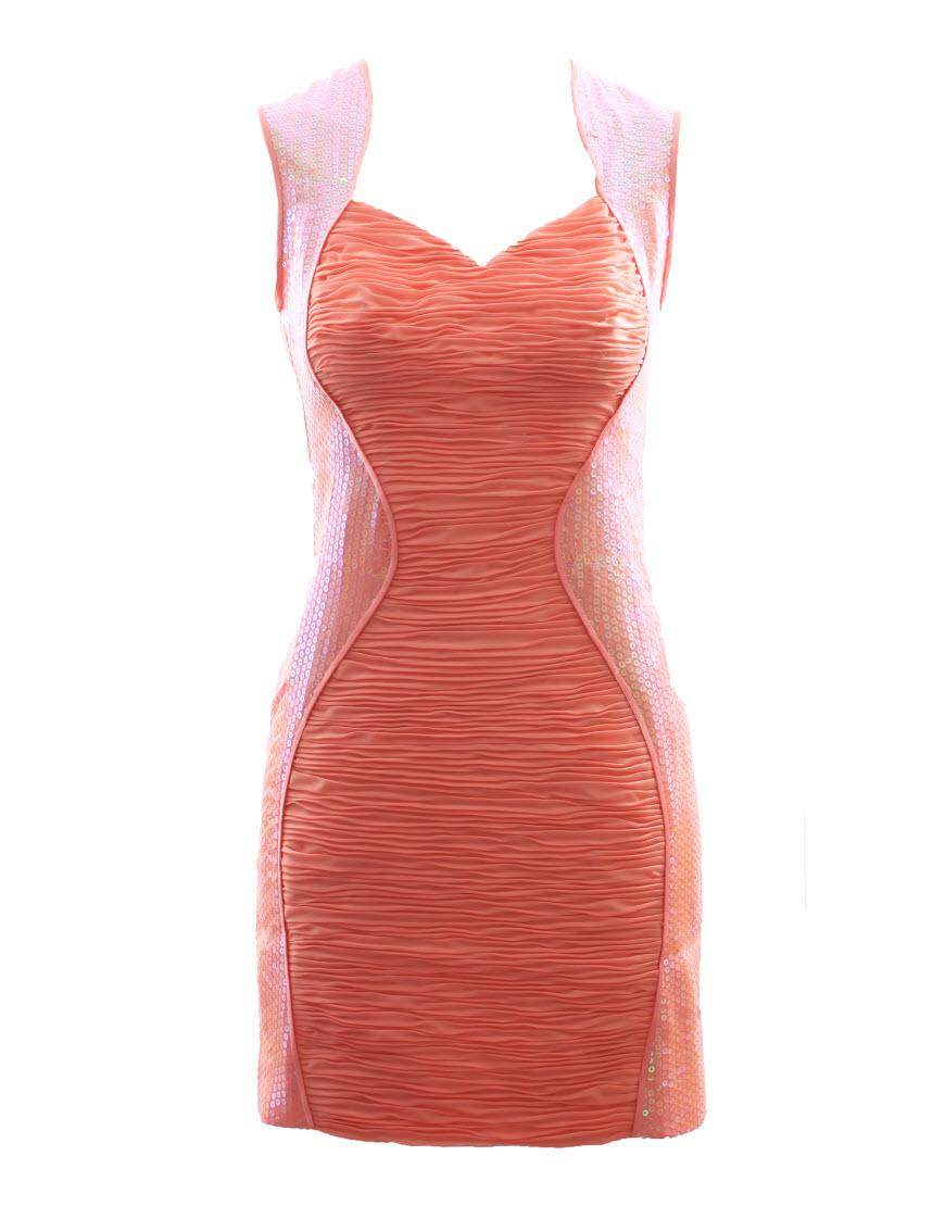 Velvet sequin detail cocktail dress in Beige