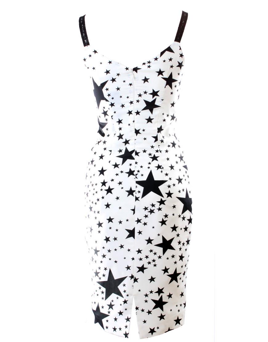 Star print lace bustier dress (large stars)