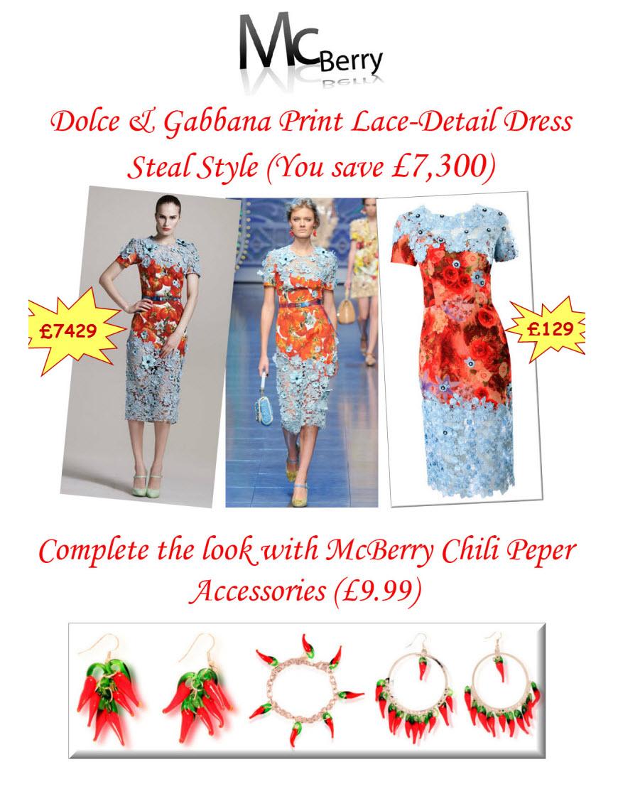 Floral Print Lace-Detail Dress Style Dolce & Gabbana