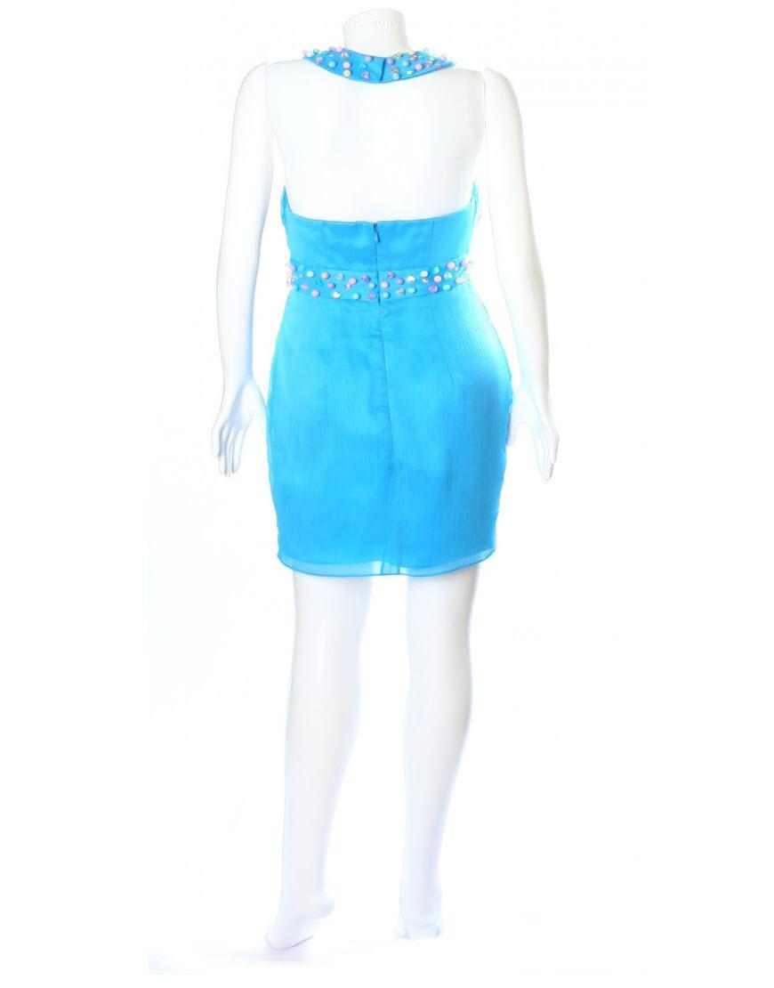 Beads embellished mini dress