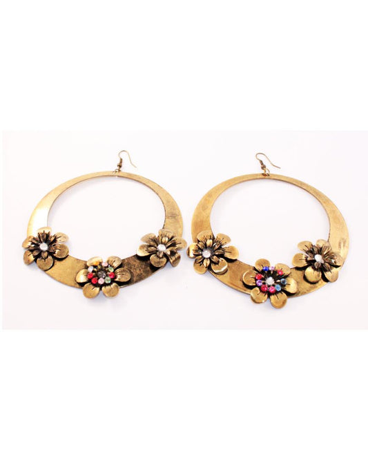 Oversize floral earrings