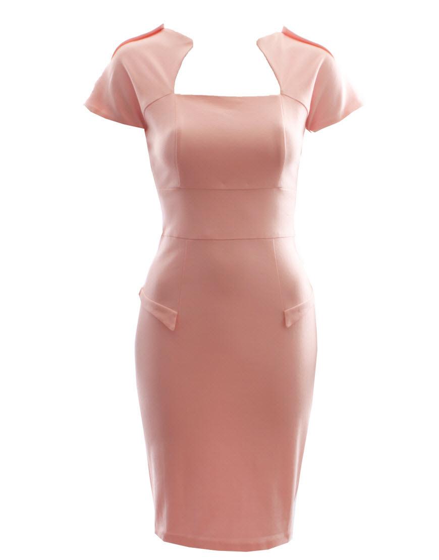 Symmetric neck line pencil dress