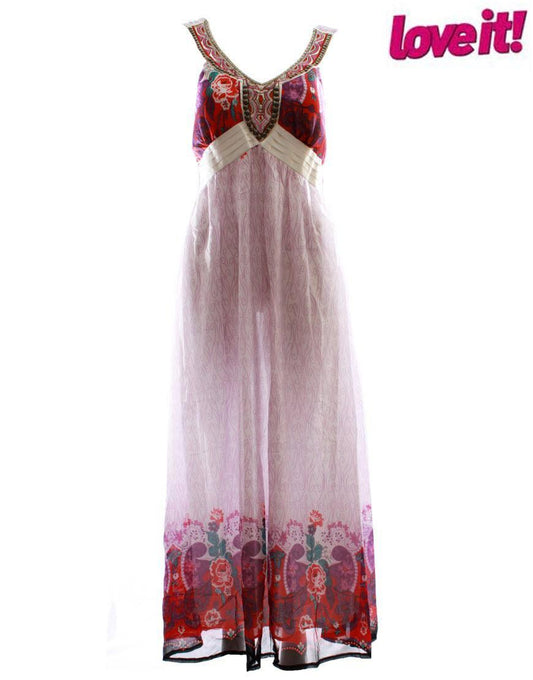 V neck embellished maxi dress as featured in Love It