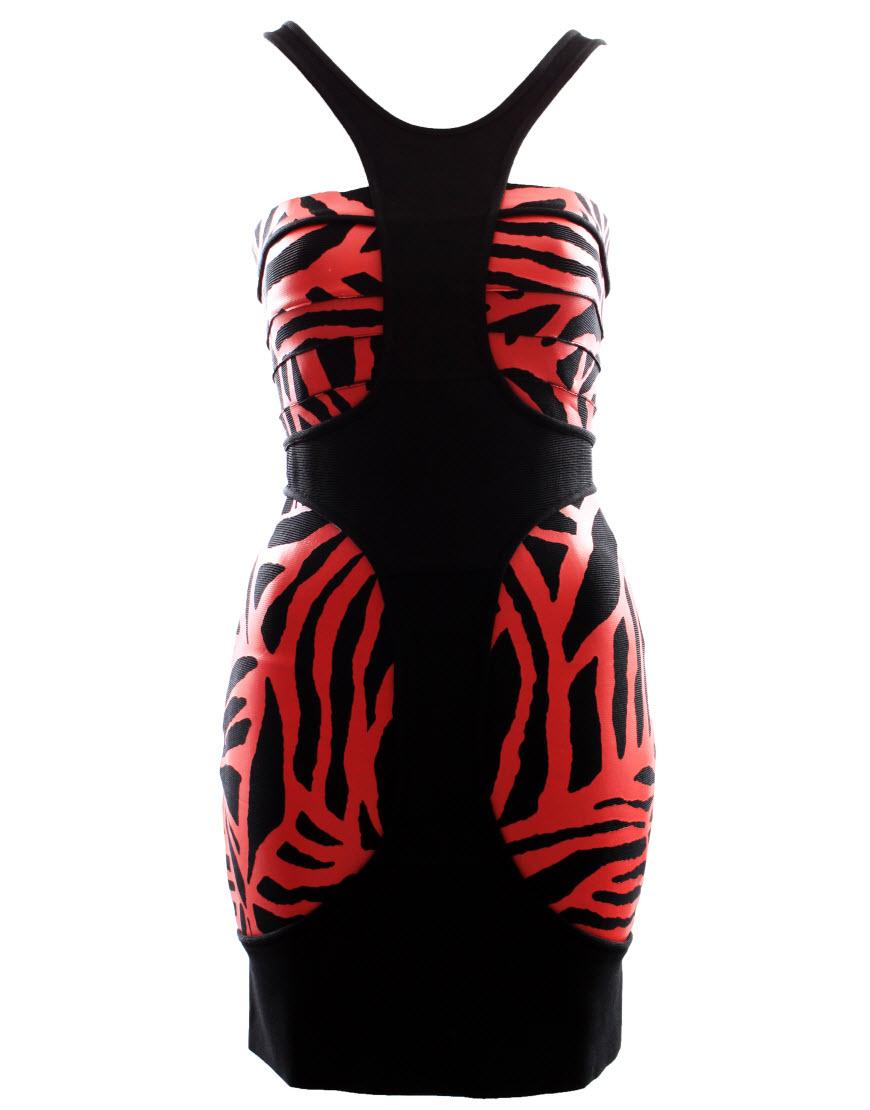 Jennifer fuchsia printed bandage dress